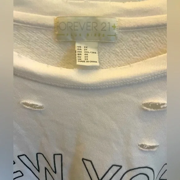 Forever 21. NYC Skyline Distressed Pullover. Women’s Size 2XL - Picture 3 of 4